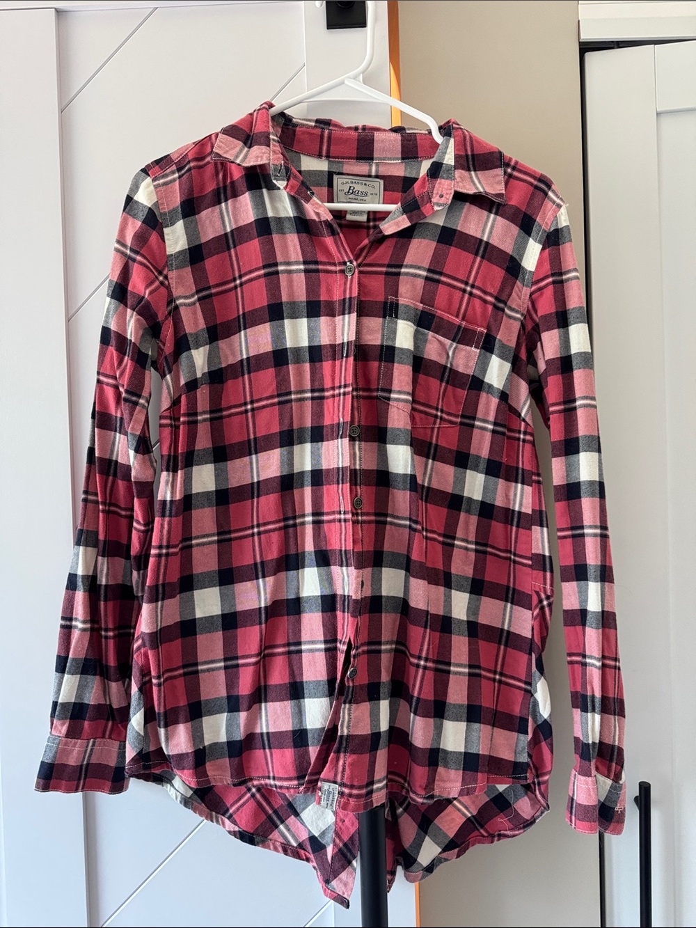 G.H. Bass & Co. Red Black White Plaid Button-Down Shirt